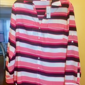 New York & Co Striped Button down